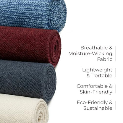 Live Well 360 Handmade Organic Cotton Yoga Mat - Non-Toxic, Chemical-free and All Natural Cloth Yoga Mat - Exercise, Workout, & Fitness Rug - Woven Material - Absorbent & Washable - 78" x 27" - color: Gray