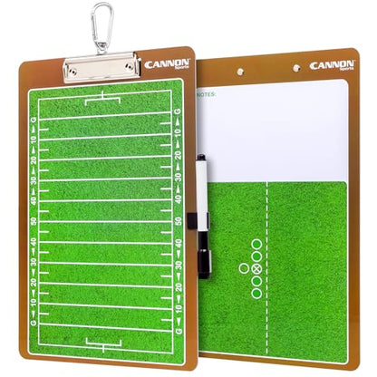 Cannon Sports Dry Erase Coaches Board with Marker - Double-Sided Dry Erase Coaching Board for Baseball, Basketball, Football, Soccer, and Hockey - Perfect for Practices and Games (Football) - style: Football