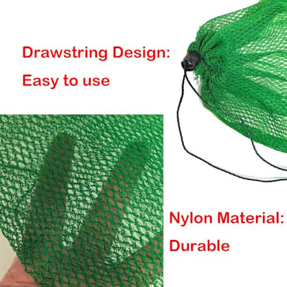 Portable Fishing Net Bag Drawstring Fishing Net Nylon Mesh Fishing Bag Fishing Storage Bag (19.7x11.8inch) - size: 19.7x11.8inch