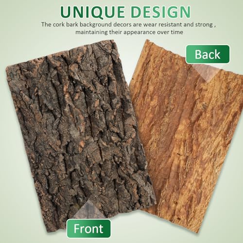 Kisangel 2Pcs Natural Cork Bark Fish Tank Decoration 11.81X7.87X0.39In Reptile Cork Bark Climbing Decor Aquarium Ornaments for Bearded Dragon Lizard Turtle Habitat