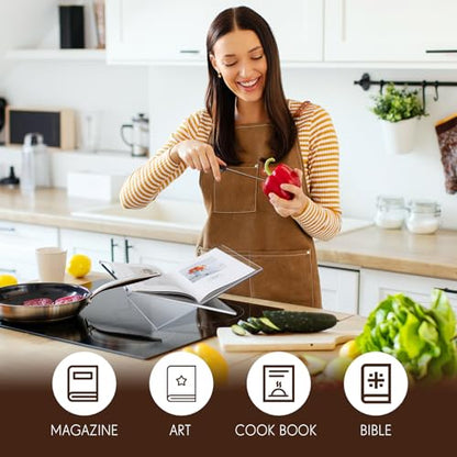 Large Acrylic Book Stands 15.8" x 9.5" x 5.4" Thicken Book Holder for Display Reading Open Coffee Table Stand for Cookbooks, Bible, Quran, Art, Magazines(Clear) - color: Clear