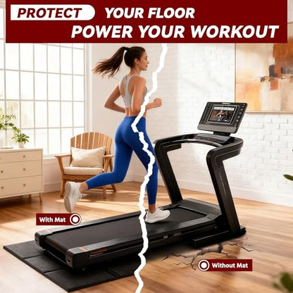 Treadmill Mat – 79" x 39", 1/4" Thick Non-Slip Walking Pad Mat for Carpet Floors & Hardwood, Shock Absorbing Exercise Mat & Under Treadmill Mat for Floor Protection in Home Gym