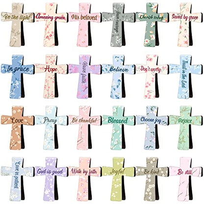 48 Pcs Magnetic Cross Bookmarks Bulk Church Gifts Christian Gifts for Women Bulk Christian Bookmarks Bible Verse Magnetic Page Clips for Women Christmas School Bible Study Group(Floral Style) - style: Floral Style