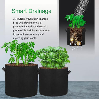 12-Pack 30 Gallon Grow Bags, 300G Thickened Nonwoven Garden Pots,Heavy Duty Fabric Pots with Reinforced Handles - size: 30 Gallons