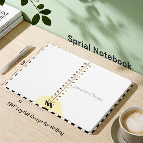 Lined Spiral Journal Notebook, A5 College Ruled Spiral Notebook for Women, Hardcover with Elegant Design for Work and Note-Taking, 5.5 * 8.25 inch, 160 Pages, Black and White Checkered Pattern - color: Black and White Checkered Pattern