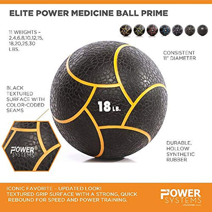 Power Systems Elite Power Med Ball Prime - color: Red, size: 25 Pounds