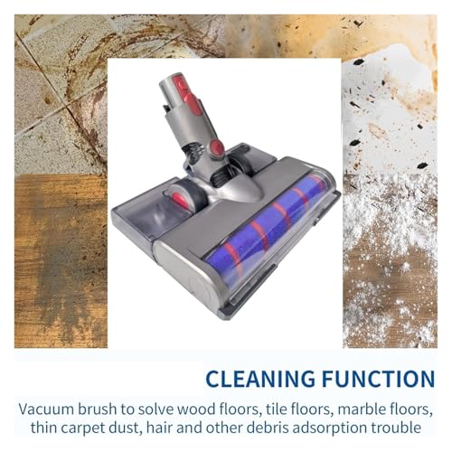 Compatible For Dyson,V15 V11 V10 V8 V7 Vacuum Attachment Soft Roller Brush Head With Dust Detection Light With Water Tank Mop Pads