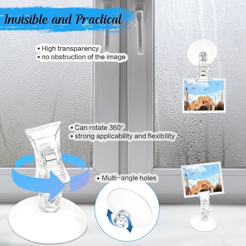 4 Pack Fishes Veggie Seaweed Plant Suction Cup Clip, Clear Plastic Feeding Tool Holder Aquarium Accessories for Fish Tank Feeder Clips