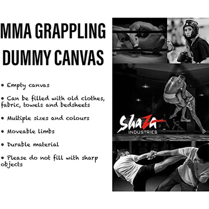 Shaza Grappling Kids Dummy for Fitness & Training, Pose, Strike & Throw Wrestling Dummy for 100cm. Punching Dummy for MMA, Jiu-Jitsu, Judo, Karate & Wrestling Practice & Sparring - color: Blue