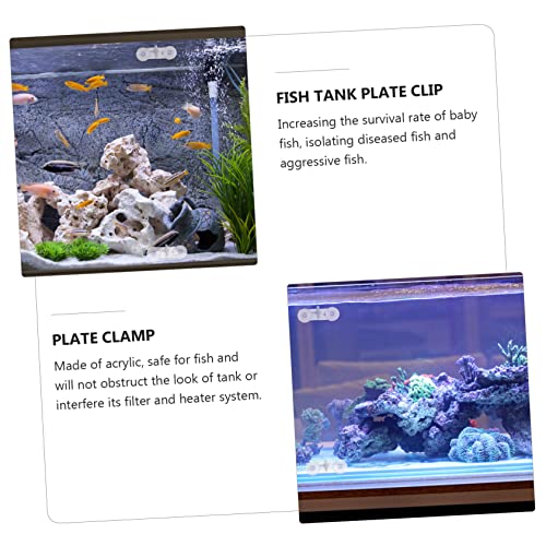 POPETPOP 30pcs Aquarium Divider Clip Fish Tank Support Clamp Cups for Vertical Oblique Isolation of Panels for Fish Breeding Separation