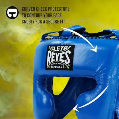 CLETO REYES Boxing Headgear with Cheek Protection for Men and Women, Protective Head Guard Face Saver, Sparring Fighting - color: YELLOW, size: Large