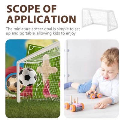 TOYANDONA Miniature Soccer Goal for Dollhouse Convenient Portable Sports Equipment Motor Skills Realistic Design for Indoor Play and Fish Tank Games