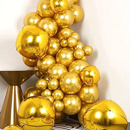 Voircoloria 130pcs Metallic Gold Balloons Arch Kit, 18 12 10 5 Inch - color: 05 Metallic Gold, size: 5/10/12/18 inch - 130pcs