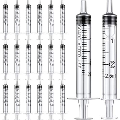 Frienda 20 Packs Syringes Without Needles,2.5 Ml | Large Plastic Measuring Tools for Food, Horse Care, Lab Dispensing, Graduated Markings, Reusable Multipurpose Applicators - size: 2.5 ml
