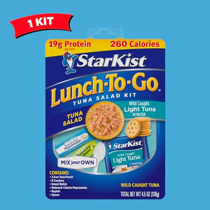 StarKist Lunch-To-Go Mix Your Own Tuna Salad, Chunk Light Tuna Pouch, 4.5 Ounce Kit, (Pack of 5) - size: 4.5 Ounce (Pack of 5)