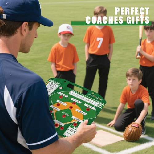 Magnetic Baseball Lineup Board with Bag, Comes with 40 Magnetic Lineup Cards, Dry Erase Clipboard for Coaches, Reusable Design, Essential Training & Sports Accessories