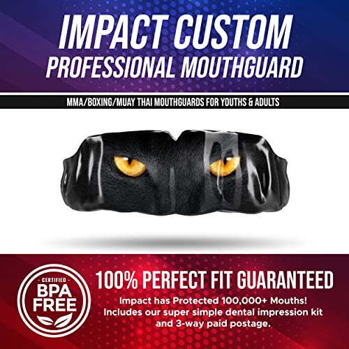 Impact Mouthguard Boxing, MMA, Muay Thai Sports Mouthguards for Youth Adults, Professional Custom-Fit, Cat Eyes - color: Cat Eyes
