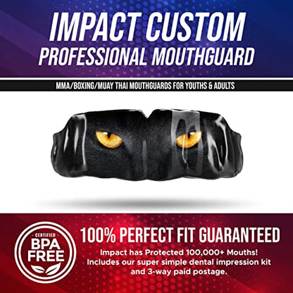 Impact Mouthguard Boxing, MMA, Muay Thai Sports Mouthguards for Youth Adults, Professional Custom-Fit, Cat Eyes - color: Cat Eyes