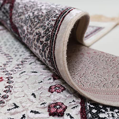 Modefa Turkish Islamic Velvet Prayer Rug - Prayer Mat Carpet for Men and Women - Traditional Muslim Janamaz Sajada - Ramadan or Eid Gift - with Car Hanger - Luxury Winter Rose (Black/Pink) - color: Black / Pink