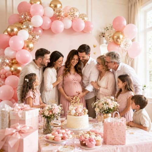 Dusty Pink Balloons, 60 Pcs Party Balloons for Bridal Shower Bachelorette - color: Pink Gold