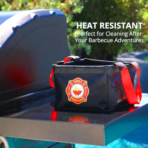Grill Rescue Collapsible Bucket – Durable, Foldable Water Bucket for Grill Cleaning, Camping, and Outdoor Use (Dunk Tank)