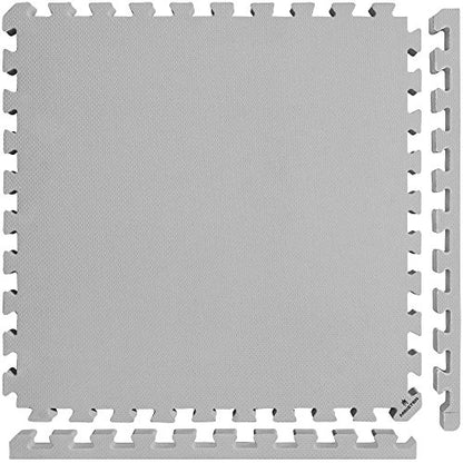 Meister X-Thick 1.5" Interlocking EVA Foam Mats - GY - 16 Tiles (64 Sqft) | Extra-thick 2X cushioning w/ anti-slip grip. 2' x 2' puzzle mats for wrestling, MMA, gymnastics, home gyms and play areas - color: Grey, size: 16 Tiles (64 Sqft)