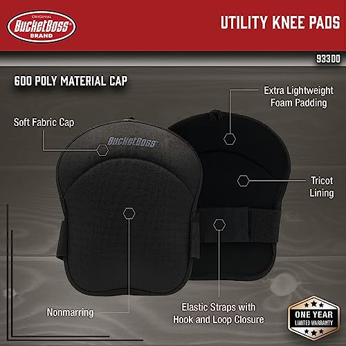 Bucket Boss Utility Knee Pads in Black, 93300