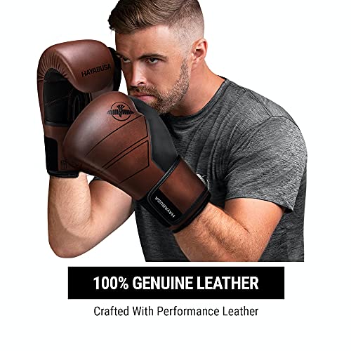 Hayabusa S4 Leather Boxing Gloves for Women & Men - color: Brown, size: 10 oz