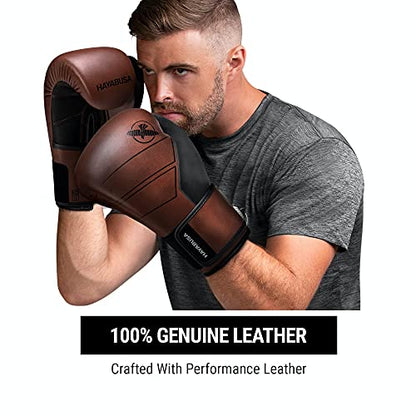 Hayabusa S4 Leather Boxing Gloves for Women & Men - color: Brown, size: 16 oz