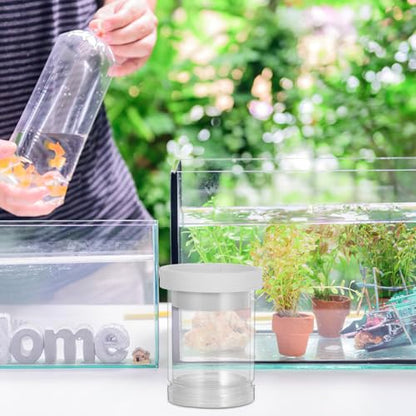 Floating Fish Breeding Isolation Box and Egg Incubator System, Small White Aquarium Hatchery Tank Divider for Guppy Fry Nursery and Fish Tank Separation