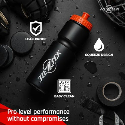 Hockey Water Bottle 25 oz with Short Spout – BIO-Based Plastic Bottle | Sports Water Bottle with Screw Cap – Squeeze Hockey Bottle for Rink, Gym & Field – Dishwasher Safe Water Bottle - style: Short Spout