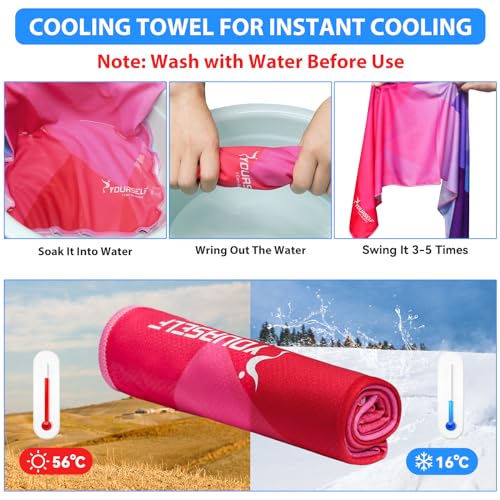SYOURSELF Cooling Towel, Cooling Towels for Neck,40" x 12"Ice Towel for Instant Cooling Relief, Soft Breathable Chilly Towel, Perfect Yoga, Golf, Sports(Geo) - color: Mix2