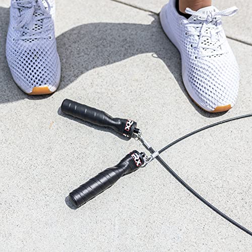 Rx Smart Gear Jump Rope - Black Ops Ergonomic Handles with Trans Black Cable Buff 3.4 | Jump Smart Weighted Speed Rope for Sports & Fitness, MMA, HIIT, Cardio Workout - size: Medium