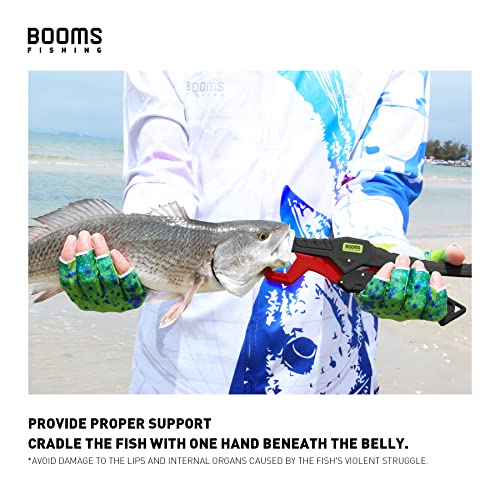 Booms Fishing G05 Lip Gripper Saltwater, 9.4" Plastic Catfish Grippers Pliers, Grabber Tool With Lanyard, Grips for Kayak Fishing Accessories, Great Holder for Caught Fish - color: Red
