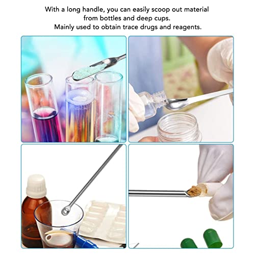 Diydeg 12Pcs Stainless Steel Lab Spatula, Micro Scoop Set, Lab Spoons Spatula Tool for Gel Capsules Empty Quickly Fill Tray with Powder Tamper Tools, Mixing Spatula