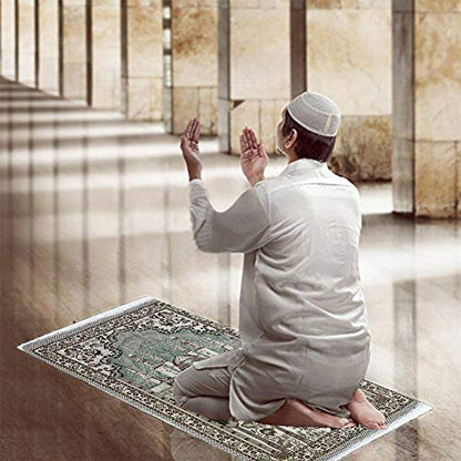 Prayer anket Thick with Tassel Muslim Decoration Carpet Home Rug Worship Mats Floor Living om Soft Rectangle Ethnic Style 65 X 110 cm
