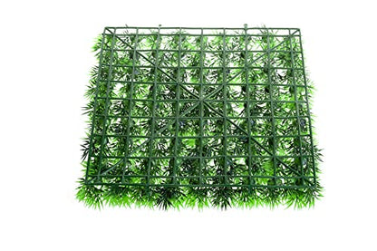 CNZ Aquarium Decor Fish Tank Decoration Ornament Artificial Plastic Plant 10" x 10" Green Mat, 3-Pack