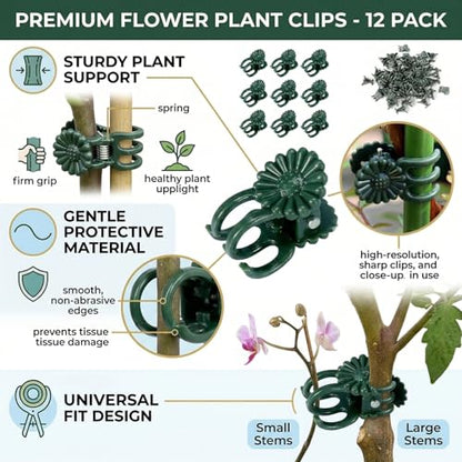 Plant Clips 50 Pcs, Orchid Support Clips, Flower Vine Garden Clips for Climbing Plants