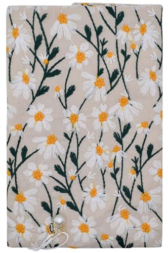 BLBMH 5x8 Book Cover | Handmade Non-Stretch Fabric Sleeve with Bookmark | for Paperback Bible Journal | Privacy Reading Gift for Women - Daisy 2 - color: Daisy 2