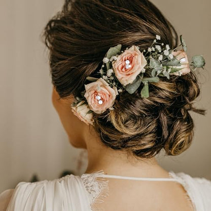300 Pieces Bouquet Corsage Floral Pins 3 Styles Straight Boutonniere Pearl Diamond Pins Decoration for Flower, DIY Crafts, Sewing, and Wedding Bridal Accessories