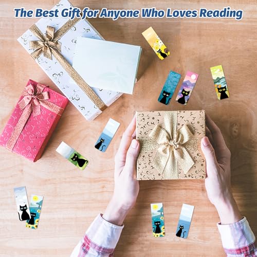 48 Pieces Magnetic Bookmarks Magnet Page Markers - Book Marks for Reading Women & Men with Storage Boxes - Gifts for Cat Lovers, Cute Magnet Bookmark Clips for Reading Pleasure (Cat Style A) - size: 48, style: Cat Style A