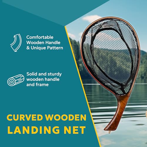 SF Fly Fishing Landing Net Soft Rubber Mesh Trout Net Catch and Release Net - style: Creek Combo a