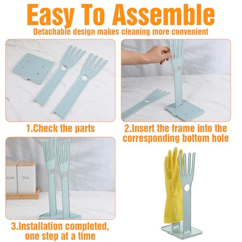 JJUNW 1 Pc Kitchen Gloves Holder, Dish Glove Holder Reusable Plastic Glove Drying Rack, Rubber Glover Drying Dryer Rack For Dish Gloves Rags Sponge Food Bag Organizer