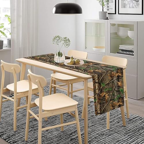 Camo Hunting Table Runners, Rustic Camouflage Camping Fashion Fall Woodland Cabin Wedding Coffee Table Runner, Farmhouse Style Table for Kitchen Dining Table WeddingGraduationParty 13x36in - color: Camouflage-2, size: 13x36 Inch