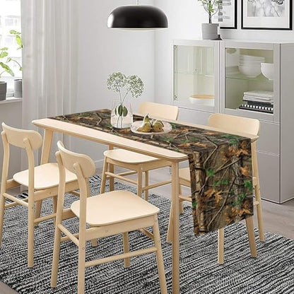 Camo Hunting Table Runners, Rustic Camouflage Camping Fashion Fall Woodland Cabin Wedding Coffee Table Runner, Farmhouse Style Table for Kitchen Dining Table WeddingGraduationParty 13x36in - color: Camouflage-2, size: 13x36 Inch