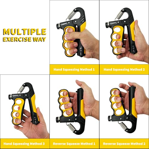 Senston Grip Strength Trainer 2 Pack - Adjustable 11-220Lbs (5-100KG) with Auto Counter, Hand Grip Strengthener, Forearm Exerciser for Athletes, Musicians, Gym, Home, Injury Rehab - color: Orange