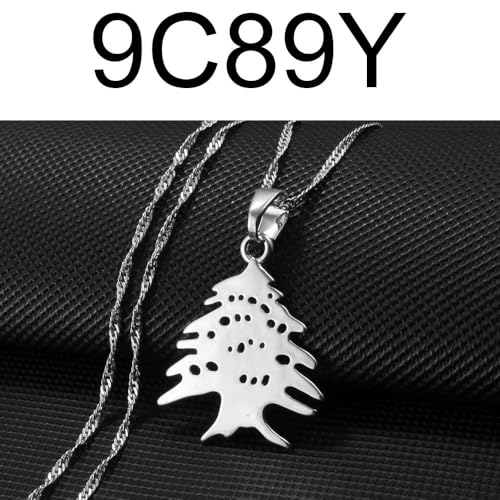 Liban Pendants Necklaces Lebanese Cedar Jewelry Lebanon Map Eastern Rite Church Maronite Cross Allah Symbol - color: Silver Color 1