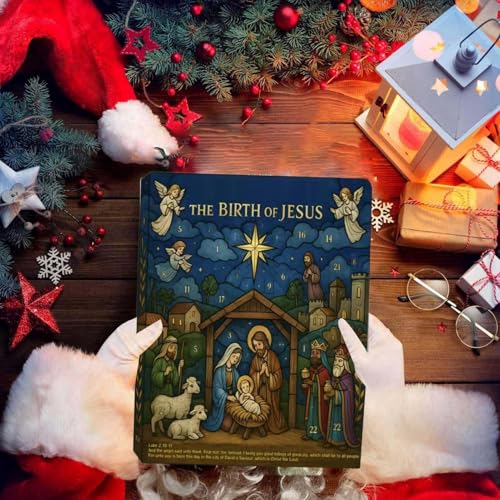 Nativity Advent Calendars 2026, Christian Christmas Countdown Calendar, 24pcs Acrylic Nativity Ornaments, Birth Of Jesus Pendant For Christmas Tree
