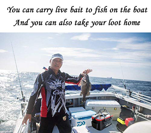 Multi-Functional EVA Foldable Fish Bag for Outdoor - Live Fish Lures and Protection Containers - 8GAL, 6GAL, 4.8GAL, 3GAL - color: 6gal/Black