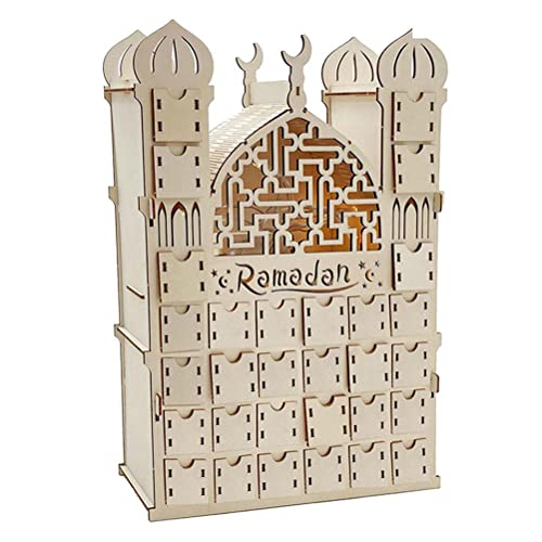 Wooden Ramadan Advent Calendar,Ramadan Countdown Calendar,30 Grid, Eid Mubarak Decorations, Decor,Eid Decor